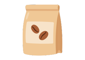 dibujo bolsa de café